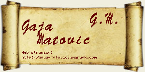 Gaja Matović vizit kartica